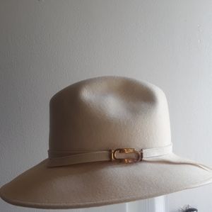 Vintage White Wool Collette Cathay California Women's Fedora Brim Hat